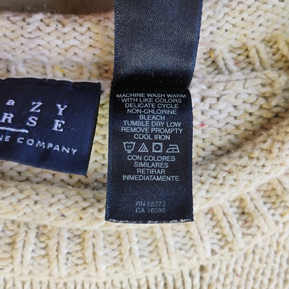 Vintage Crazy Horse Maine State Pine Tree Sweater Fisherman Knit Large Roll Neck - Picture 8 of 13